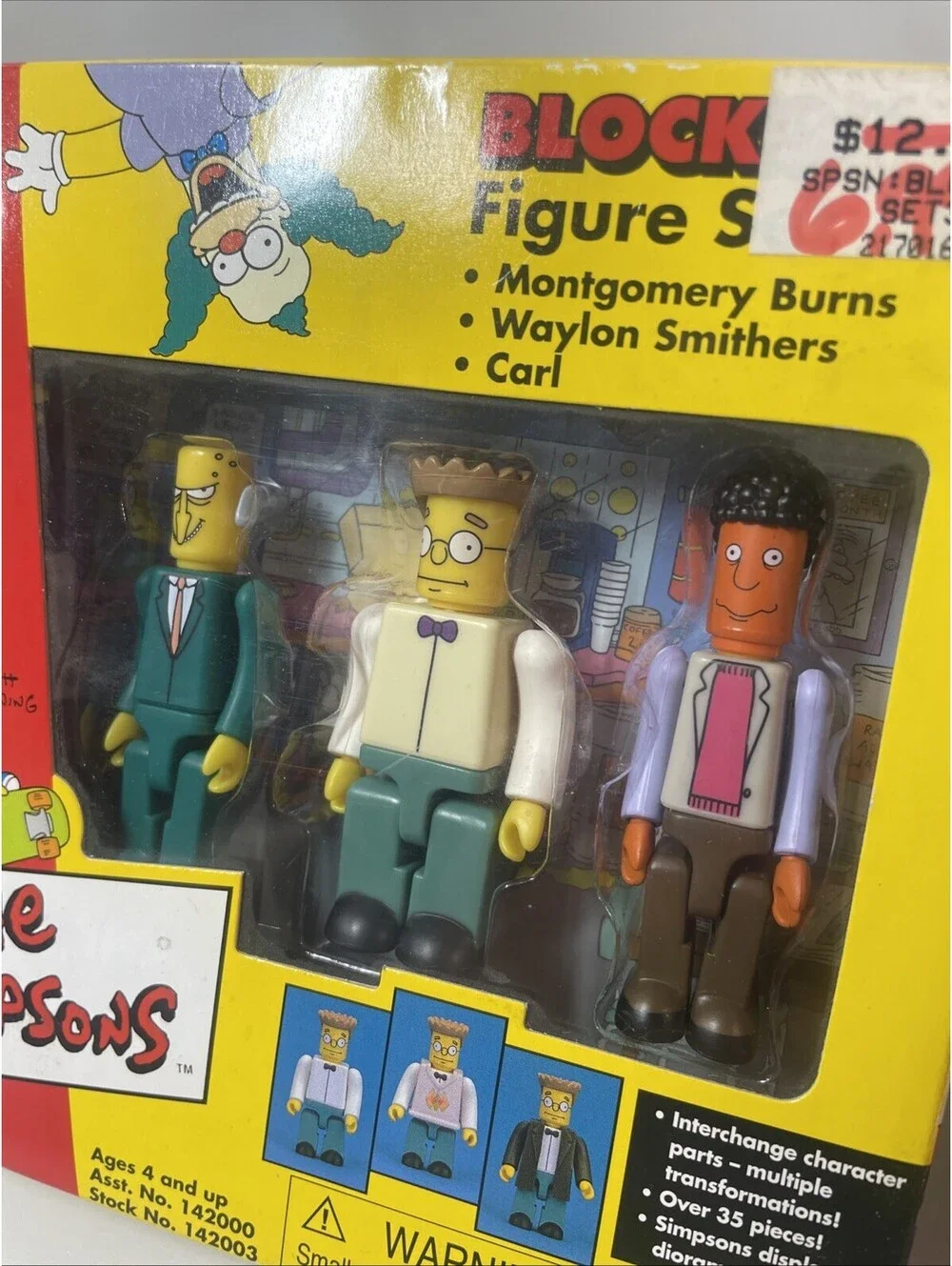 The Simpsons BLOCKO Figure Set; Montgomery Burns, Smithers & Carl  NEW Playmates